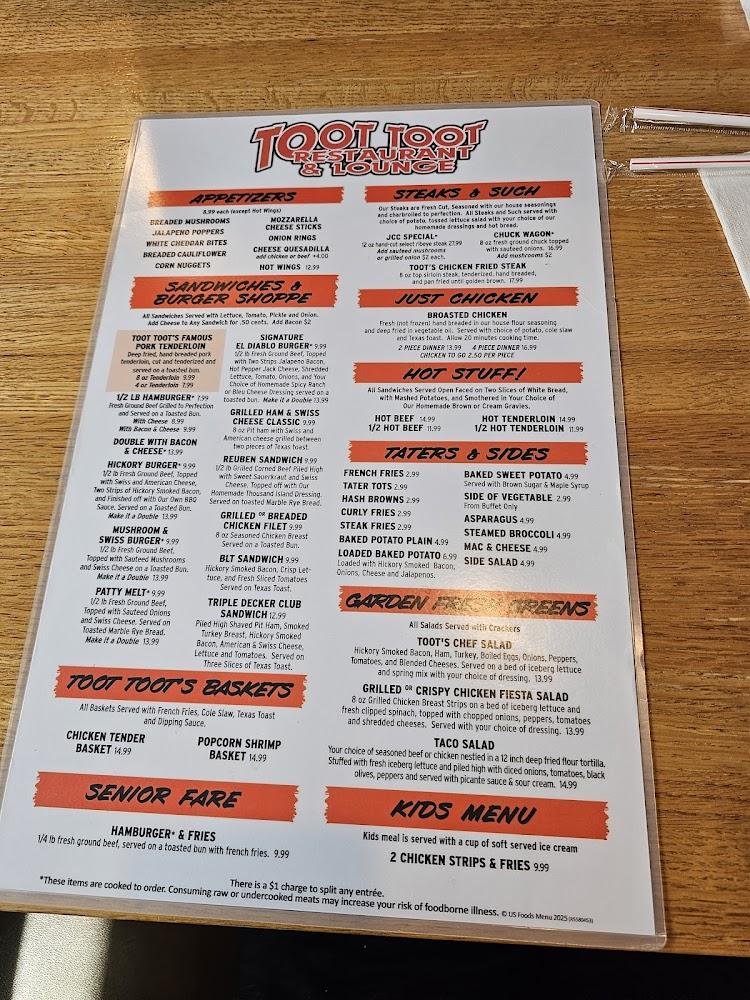Toot-Toot Restaurant & Lounge Menu image 1