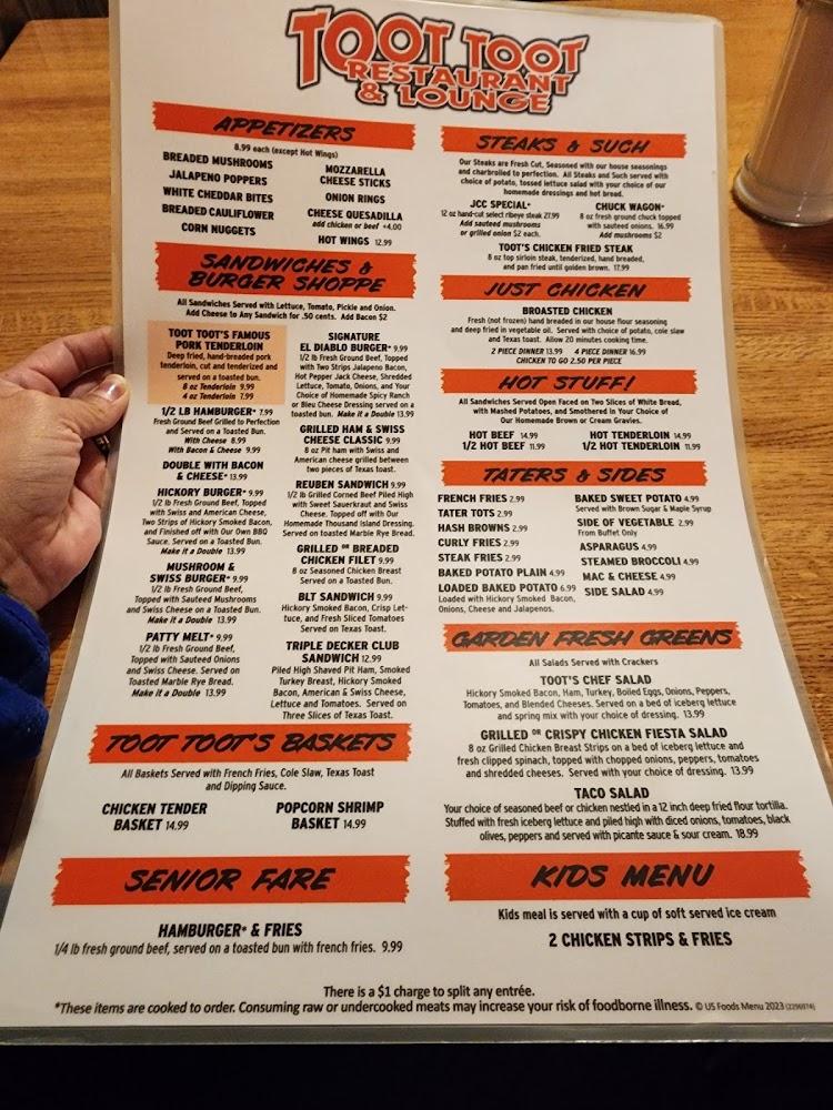 Toot-Toot Restaurant & Lounge Menu image 2