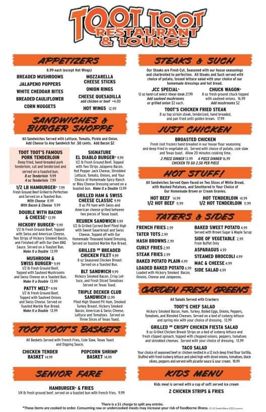 Toot-Toot Restaurant & Lounge Menu image 3